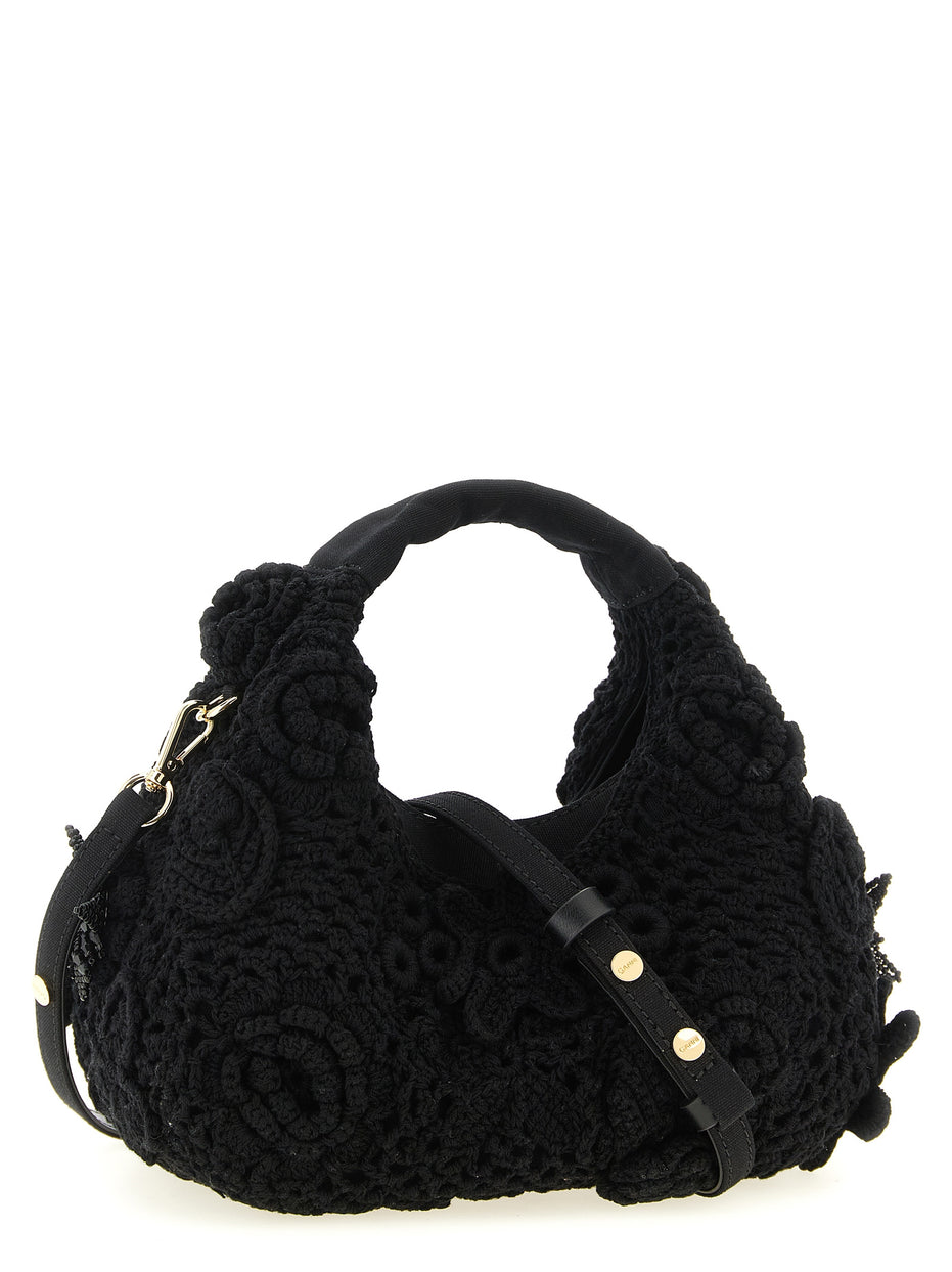 Ganni Black Organic Cotton Handbag