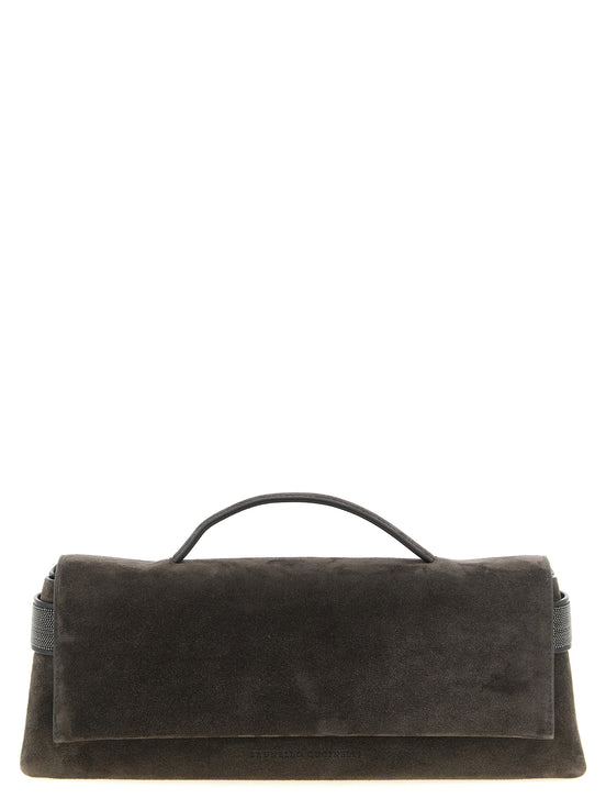 Brunello Cucinelli Brown Calfskin Clutch Bag