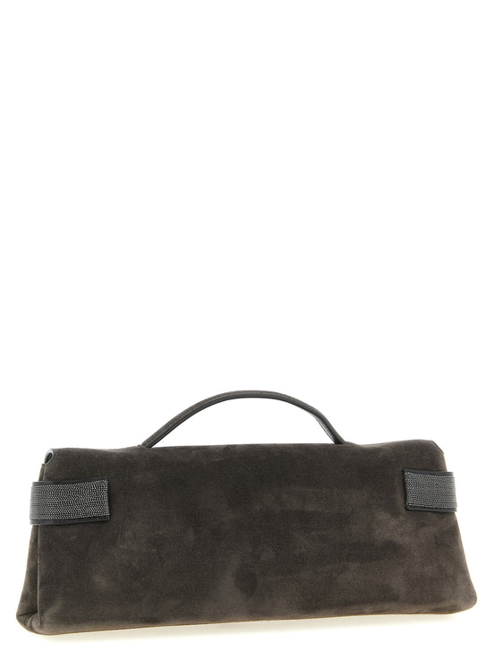 Brunello Cucinelli Brown Calfskin Clutch Bag