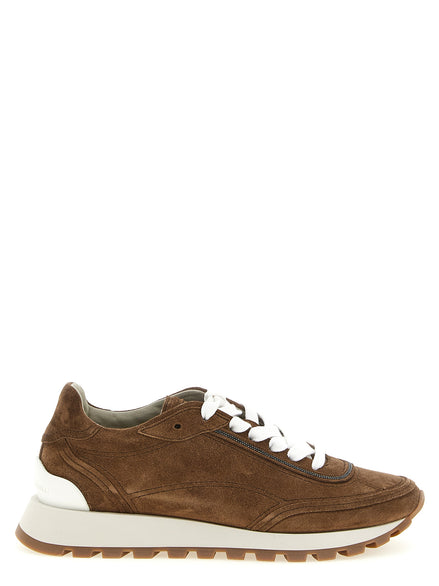 Αθλητικά παπούτσια Brunello Cucinelli Brown Calfskin Low Top