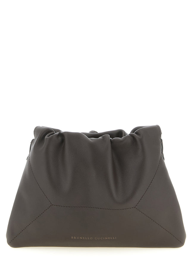 Brunello Cucinelli Brown Calfskin Clutch Bag