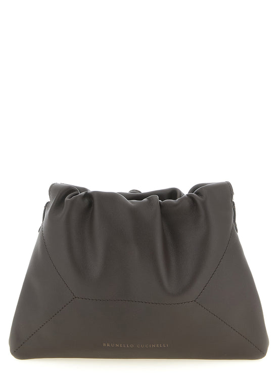 Brunello Cucinelli Brown Calfskin Clutch Bag