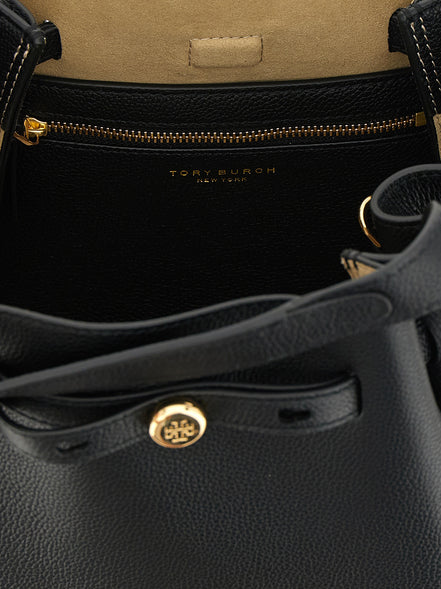 Μαύρη Τσάντα Χειρός από Δέρμα Αγελάδας Tory Burch