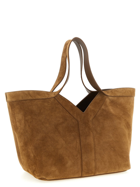 Τσάντα tote Saint Laurent Brown Calfskin