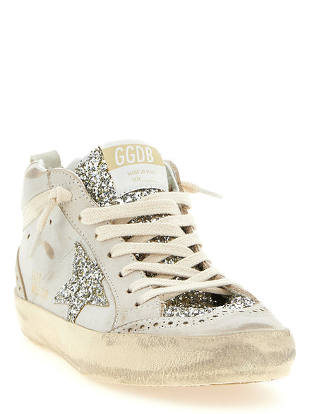 Golden Goose Beige Leather High Top Sneakers