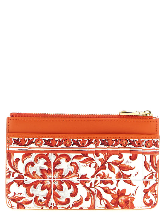 Dolce & Gabbana Orange Calfskin Cardholder