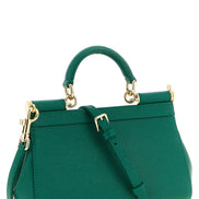 Dolce & Gabbana Sicily Mini Πράσινη και Λευκή Δερμάτινη Τσάντα Ώμου