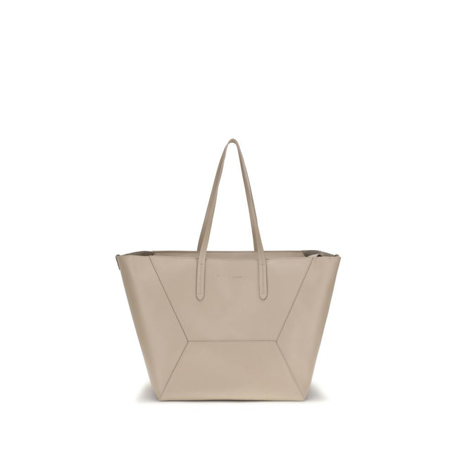 Brunello Cucinelli Beige Calf Leather Bos Taurus Shoulder Bag