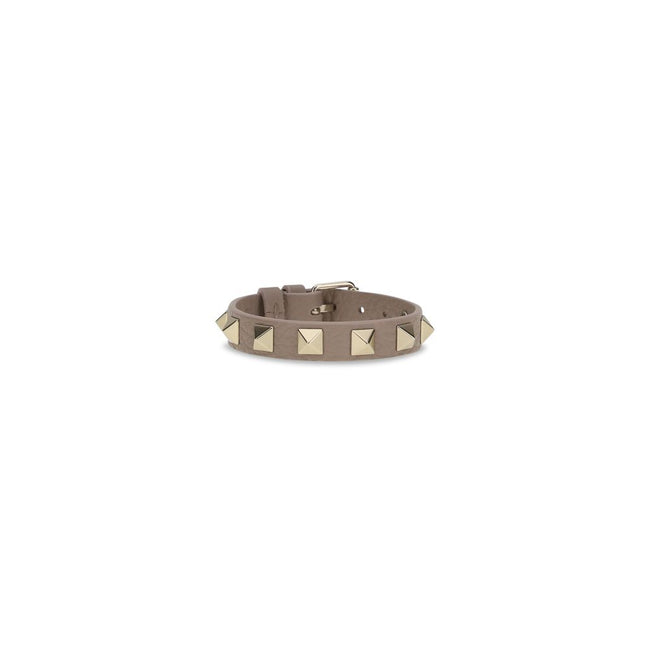 Valentino Garavani Gray Calf Leather Bos Taurus Bracelet