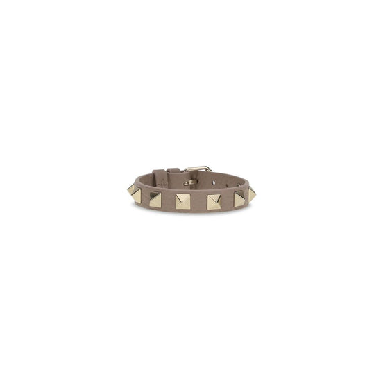Valentino Garavani Gray Calf Leather Bos Taurus Bracelet