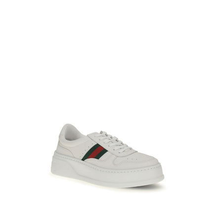 Gucci White Calf Leather Bos Taurus Chunky Sneakers