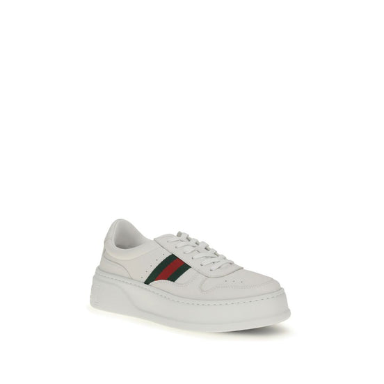 Λευκά chunky sneakers από δέρμα μοσχαριού Bos Taurus Gucci