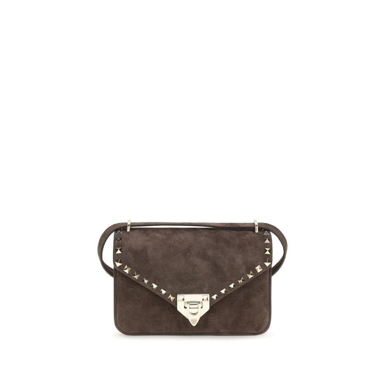 Valentino Garavani Brown Suede Leather Shoulder Bag