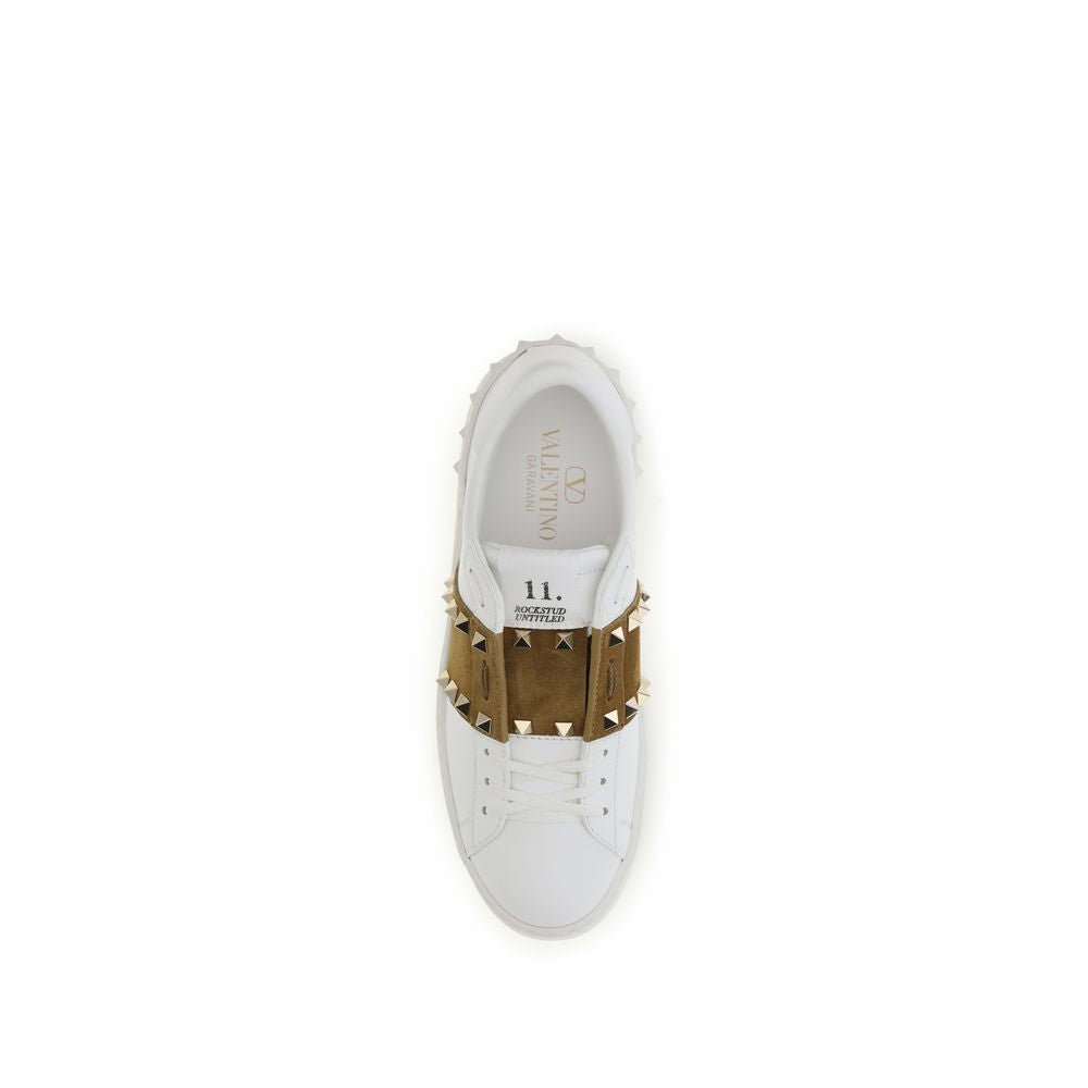 Valentino Garavani White Calf Leather Bos Taurus Sneakers