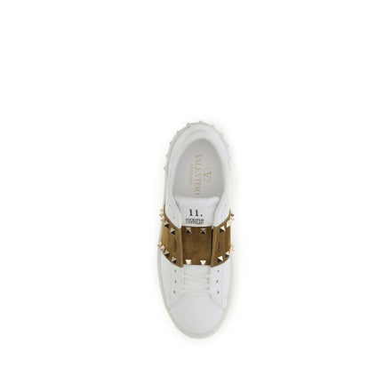 Valentino Garavani White Calf Leather Bos Taurus Sneakers