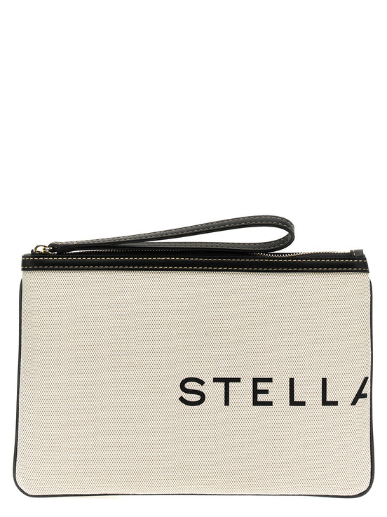 Stella McCartney Beige Cotton Clutch Bag