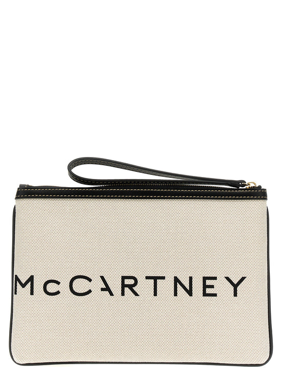 Stella McCartney Beige Cotton Clutch Bag