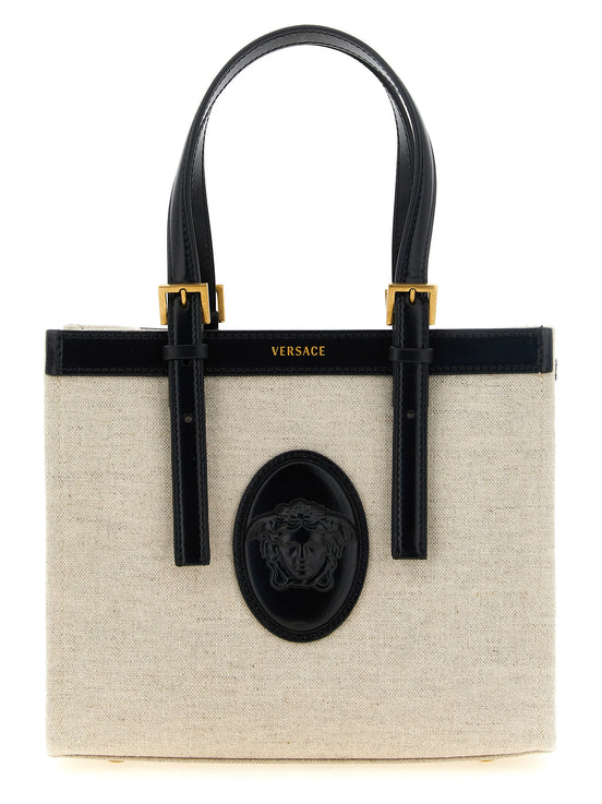 Versace Beige Linen Tote Bag
