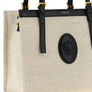 Τσάντα tote Versace από μπεζ δέρμα  