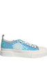 Dolce & Gabbana Blue White Sequin Logo Low Top Sneakers Shoes