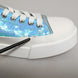 Dolce & Gabbana Blue White Sequin Logo Low Top Sneakers Shoes