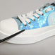 Dolce & Gabbana Blue White Sequin Logo Low Top Sneakers Shoes