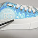 Dolce & Gabbana Blue White Sequin Logo Low Top Sneakers Shoes