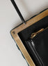 Dolce & Gabbana Black Velvet Gold Frame Clutch Evening Clutch Purse Bag
