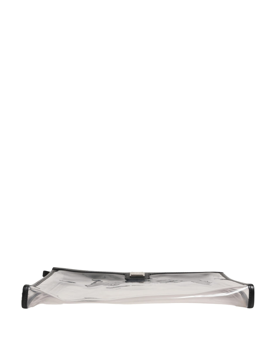 Dolce & Gabbana Transparent PVC Clutch Pouch Purse Branded Logo Plaque Bag