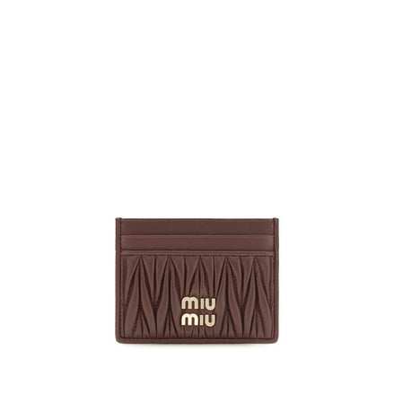 Πορτοφόλι Miu Miu Bordeaux από δέρμα αρνιού Ovis Aries Aries