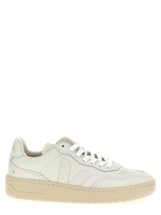 Veja White Leather Low Top Sneakers