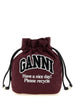 Ganni Bordeaux Recycled Polyamide Clutch Bag