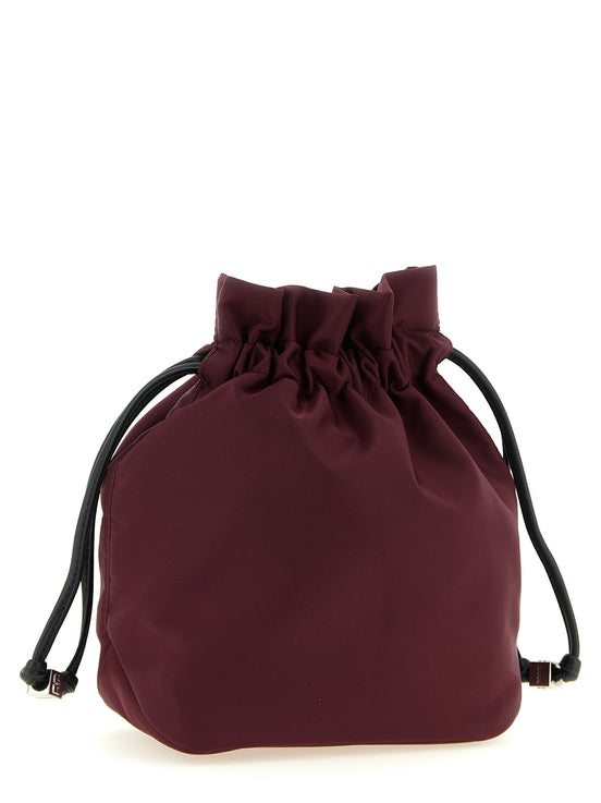 Ganni Bordeaux Recycled Polyamide Clutch Bag