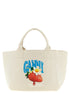Ganni Beige Recycled Cotton Tote Bag