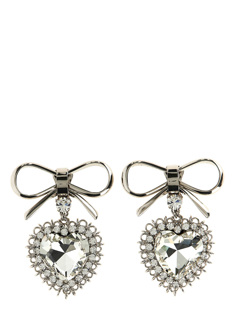 Alessandra Rich Silver Glass Earrings