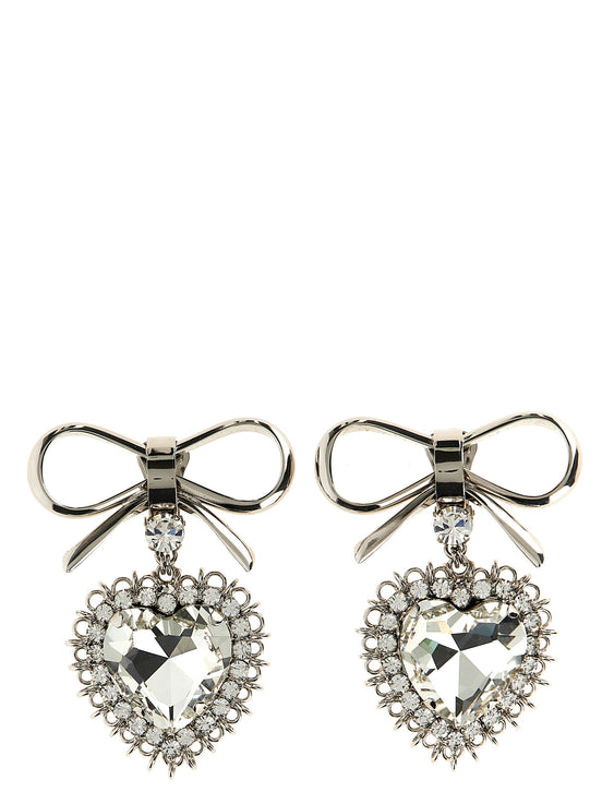 Alessandra Rich Silver Glass Earrings