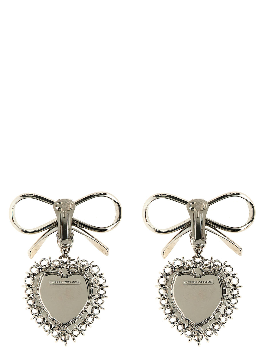 Alessandra Rich Silver Glass Earrings