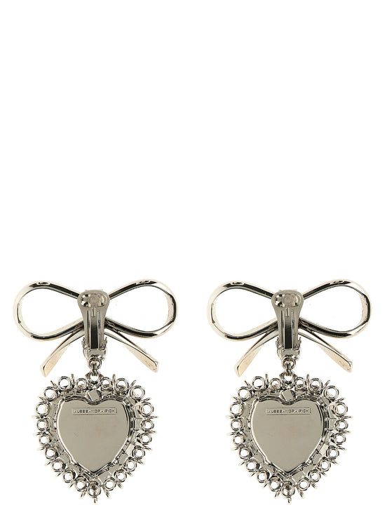 Alessandra Rich Silver Glass Earrings