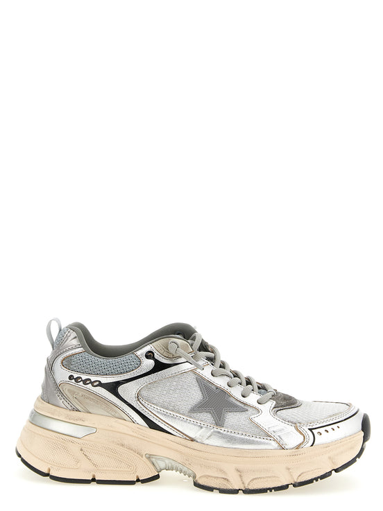 Αθλητικά chunky από ασημί δέρμα Golden Goose