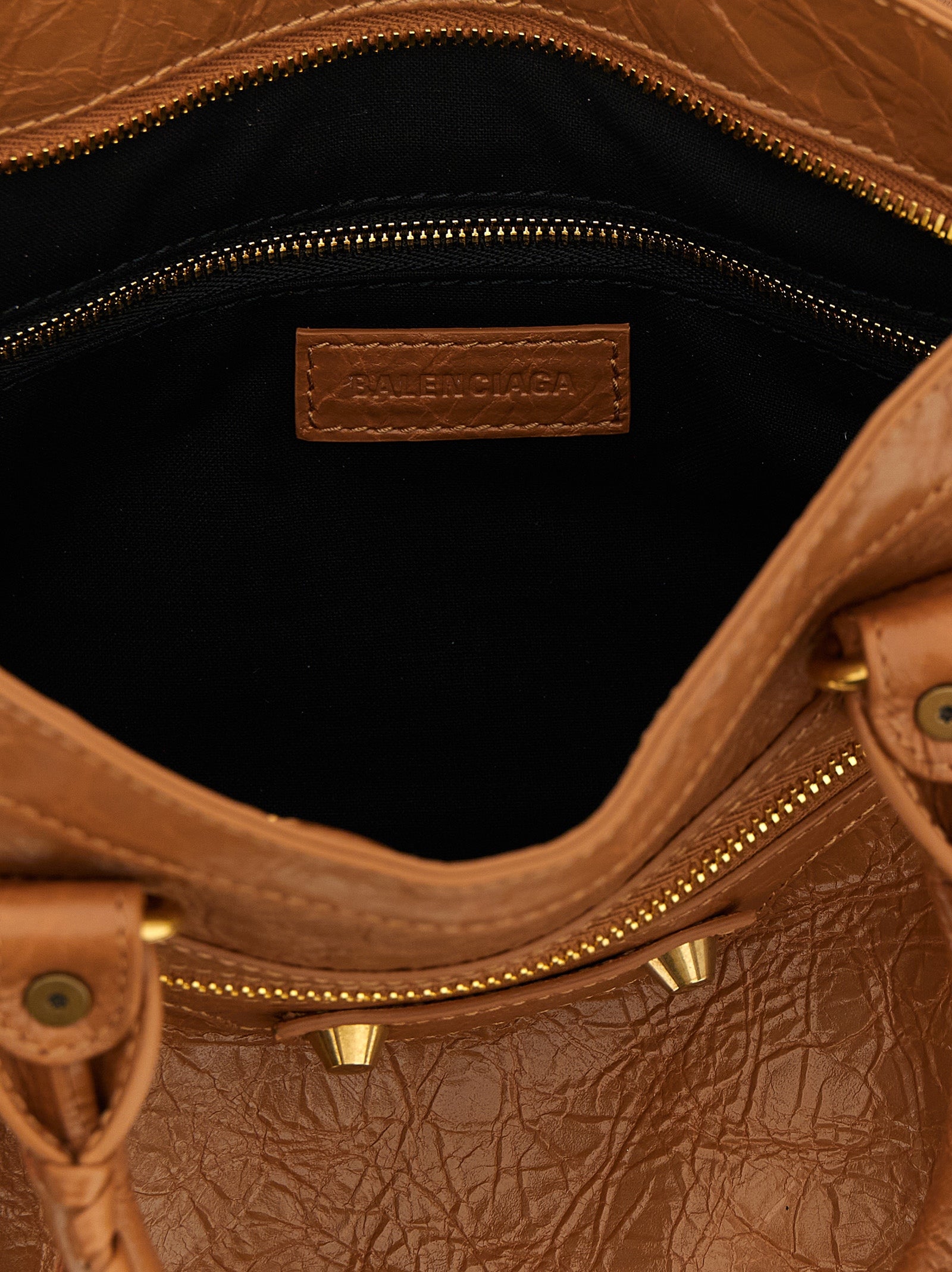 Balenciaga Brown Lamb Leather Handbag