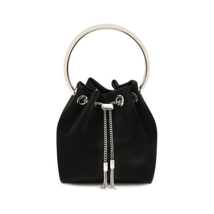 Τσάντα Jimmy Choo μαύρη από μετάξι Backet  