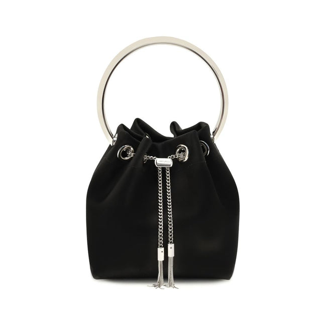 Jimmy Choo Black Cotton Shoulder Bag