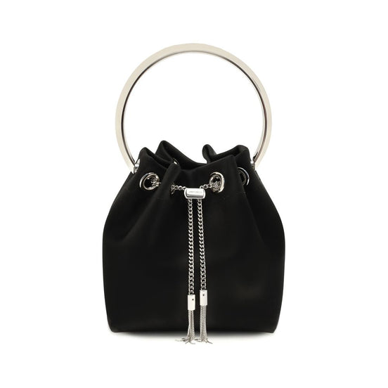 Τσάντα Jimmy Choo μαύρη από μετάξι Backet  