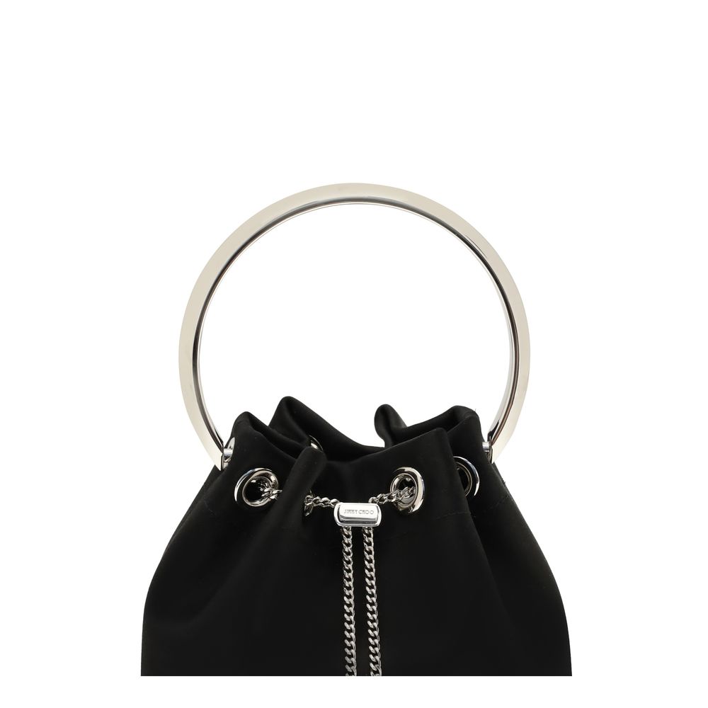 Τσάντα Jimmy Choo μαύρη από μετάξι Backet  