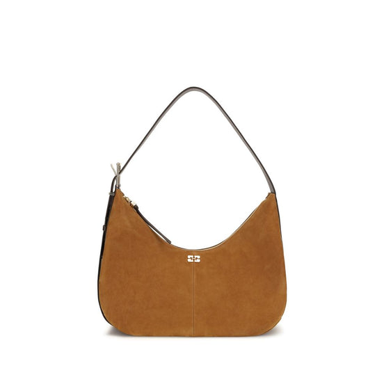Ganni Brown Recycled Polyester Shoulder Bag