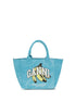Ganni Blue Recycled Cotton Shoulder Bag