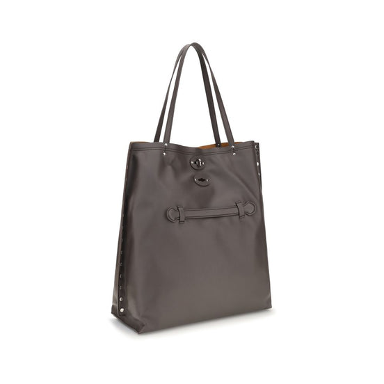 Zanellato Gray Calf Leather Bos Taurus Shoulder Bag
