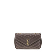 Saint Laurent Loulou Small Gray Quilted Lambskin Shoulder Bag
