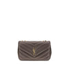 Saint Laurent Loulou Small Gray Quilted Lambskin Shoulder Bag