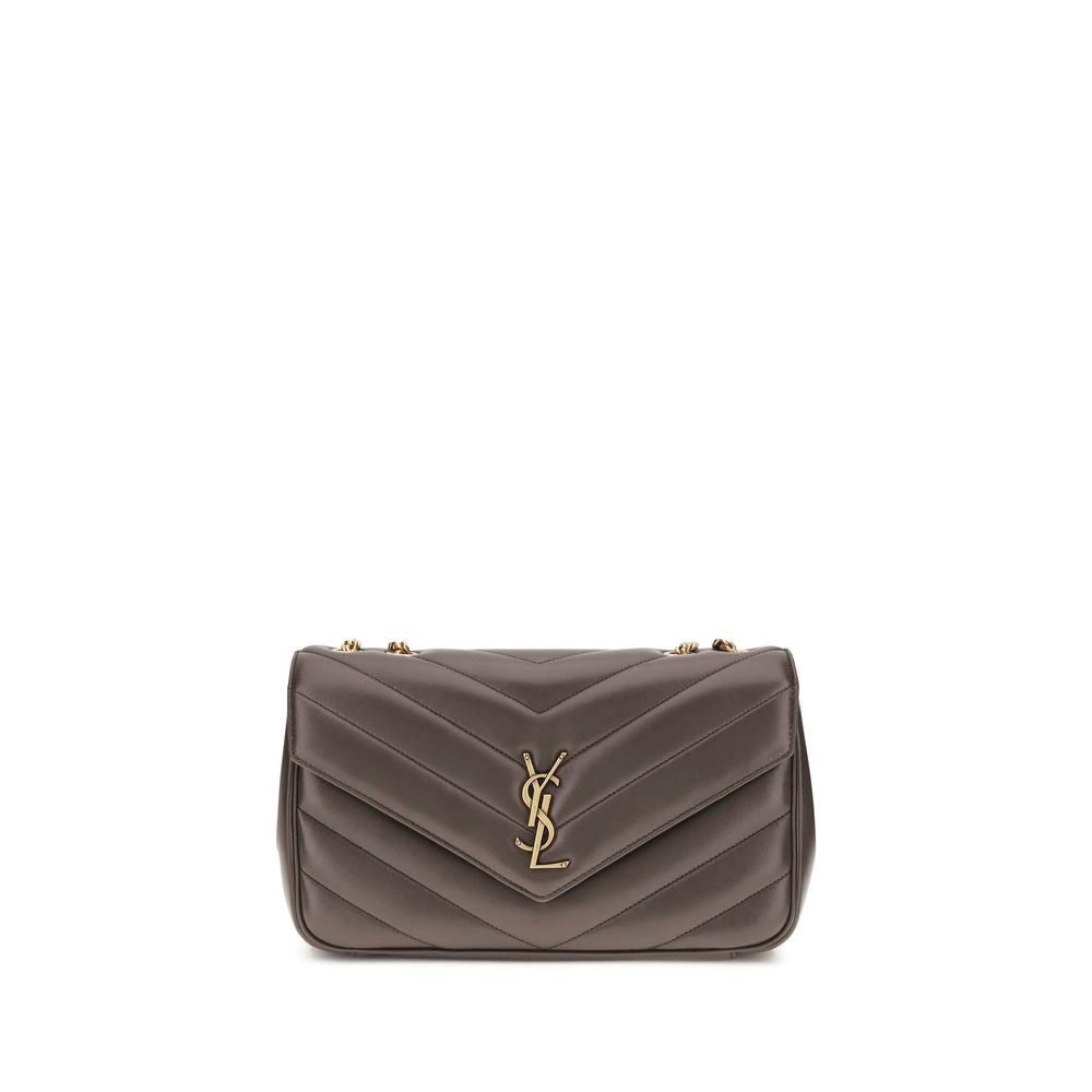 Saint Laurent Loulou Small Gray Quilted Lambskin Shoulder Bag